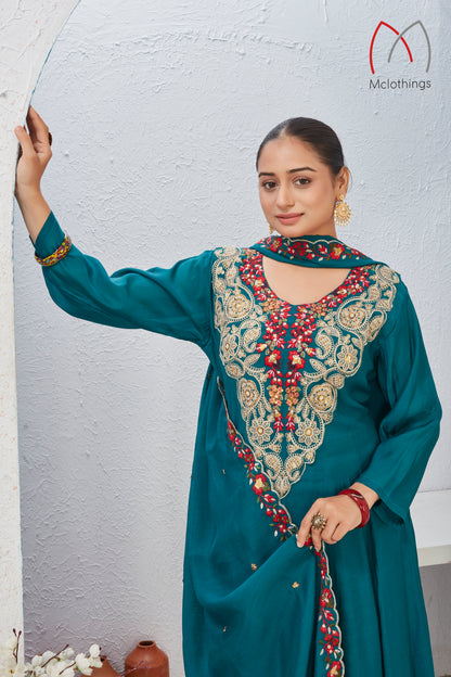 MULL CHANDERI KURTI SET (2930)