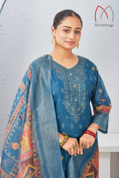 CHANDERI JACQUARD KURTI SET (2804-C-B)