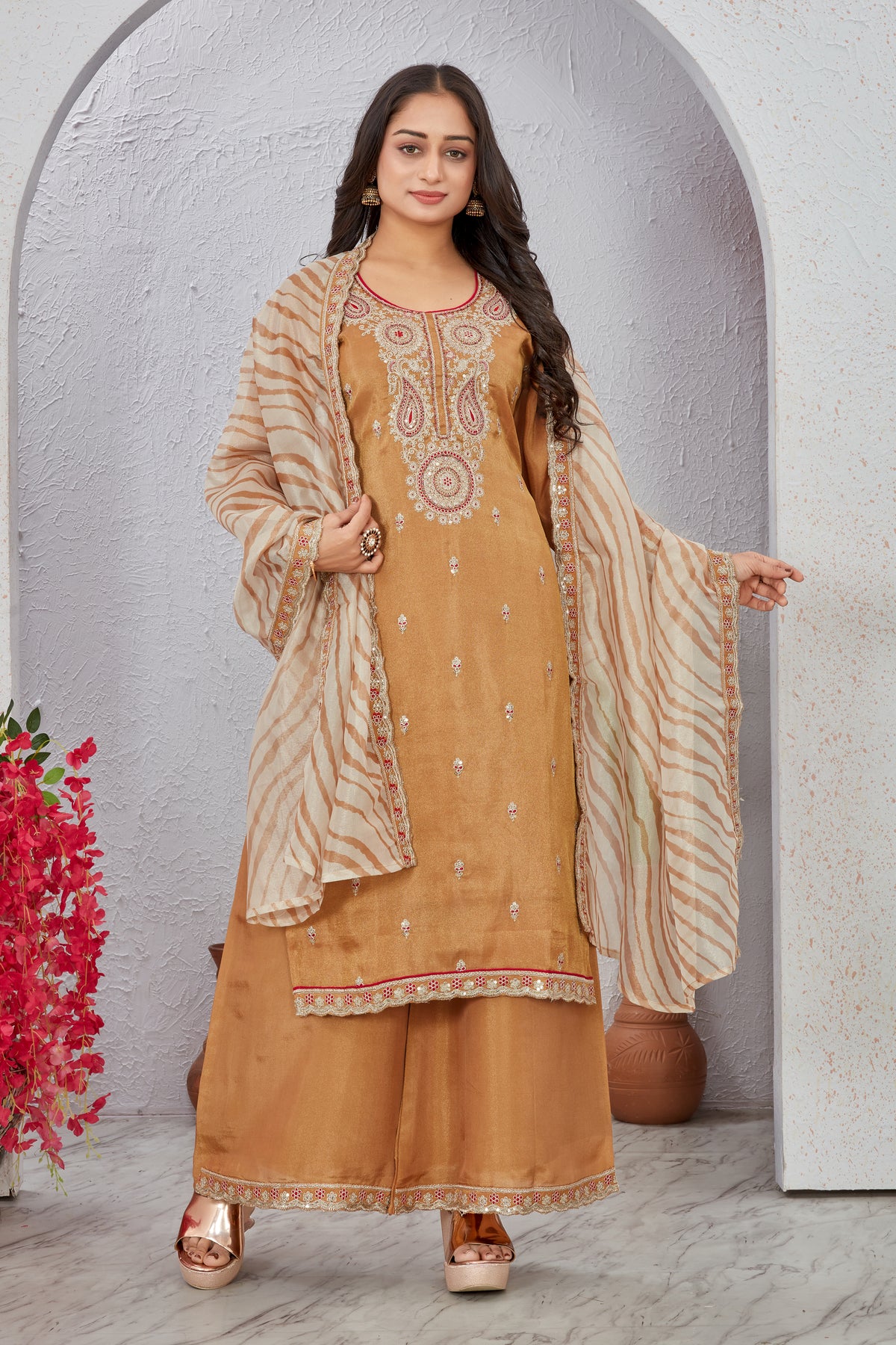 Viscose Shimmer Kurta Palaazo Set (2218)