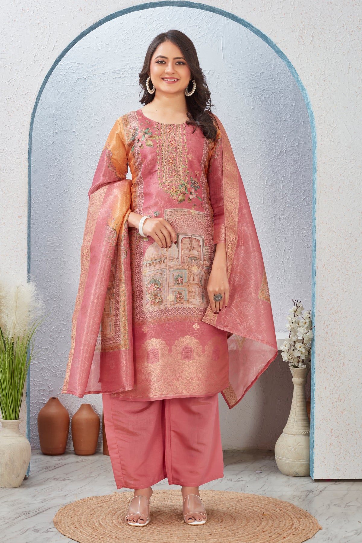 SHIMMER JACQUARD KURTI SET (2894)