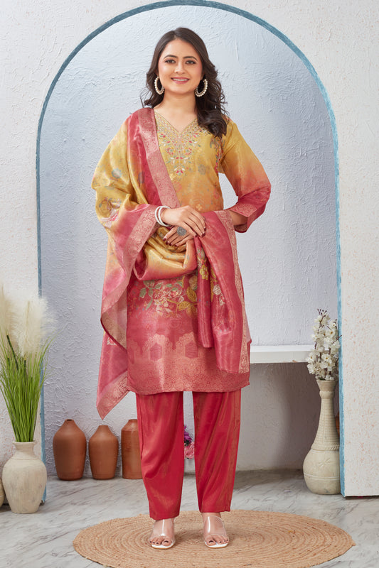 SHIMMER JACQUARD KURTI SET (2890)