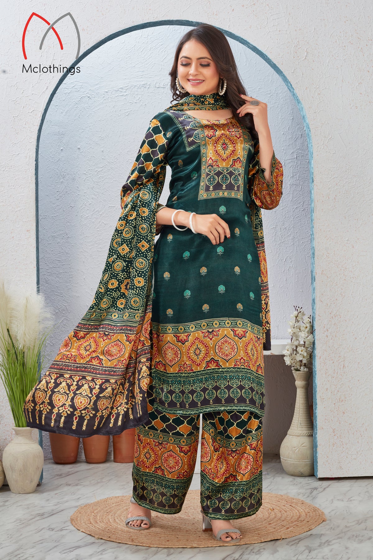 AJRAK PRINT KURTI SET (2658)