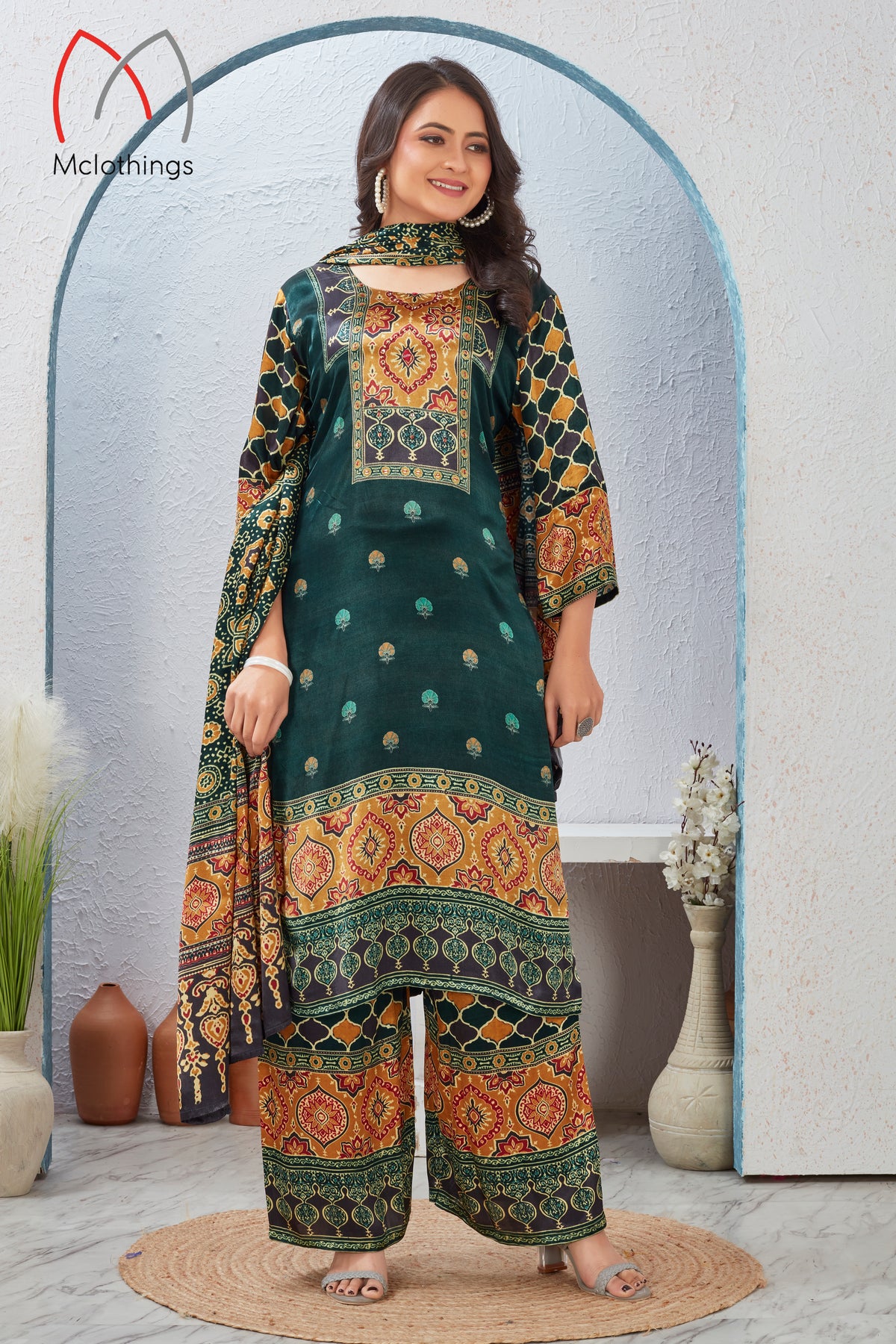AJRAK PRINT KURTI SET (2658)