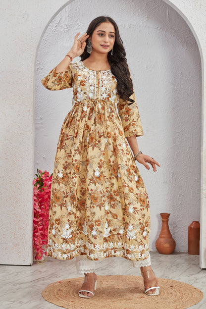 COTTON LUCKNAWI GOWN (2755)