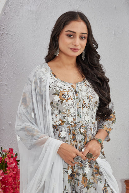 COTTON LUCKNAWI GOWN (2755)
