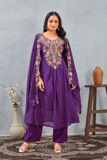 MULL CHANDERI KURTI SET(2921-A)