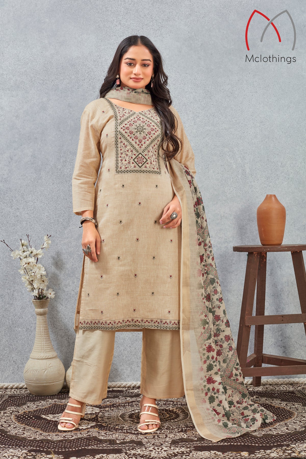 Viscose Linen Silk Kurta Set