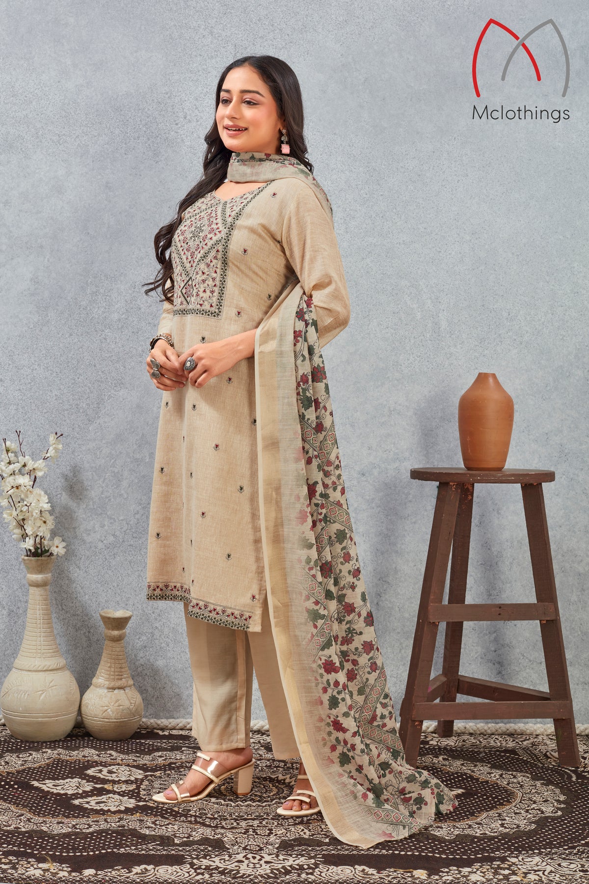 Viscose Linen Silk Kurta Set