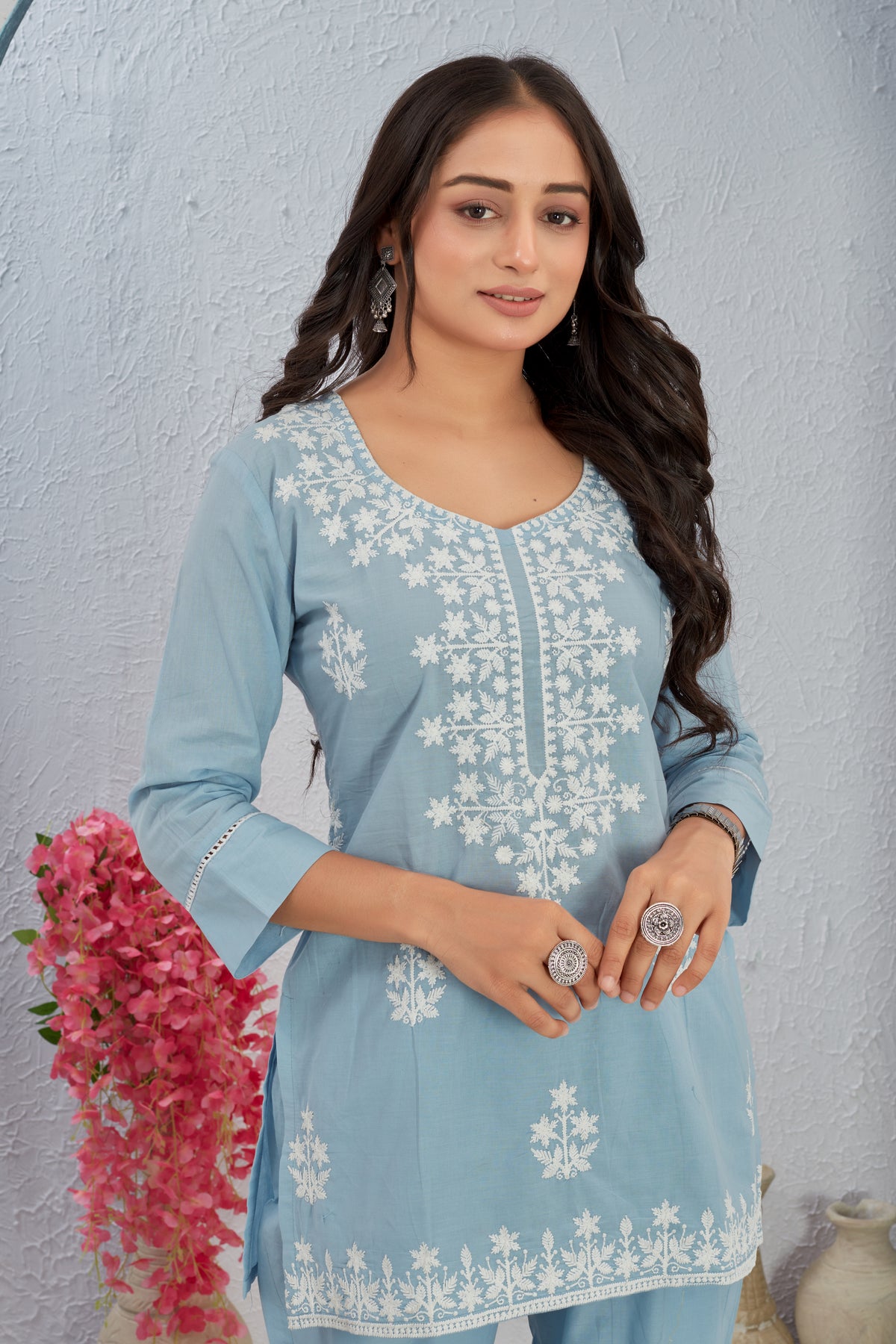 Cemric Cotton With Lucknowi Thread Work Corset