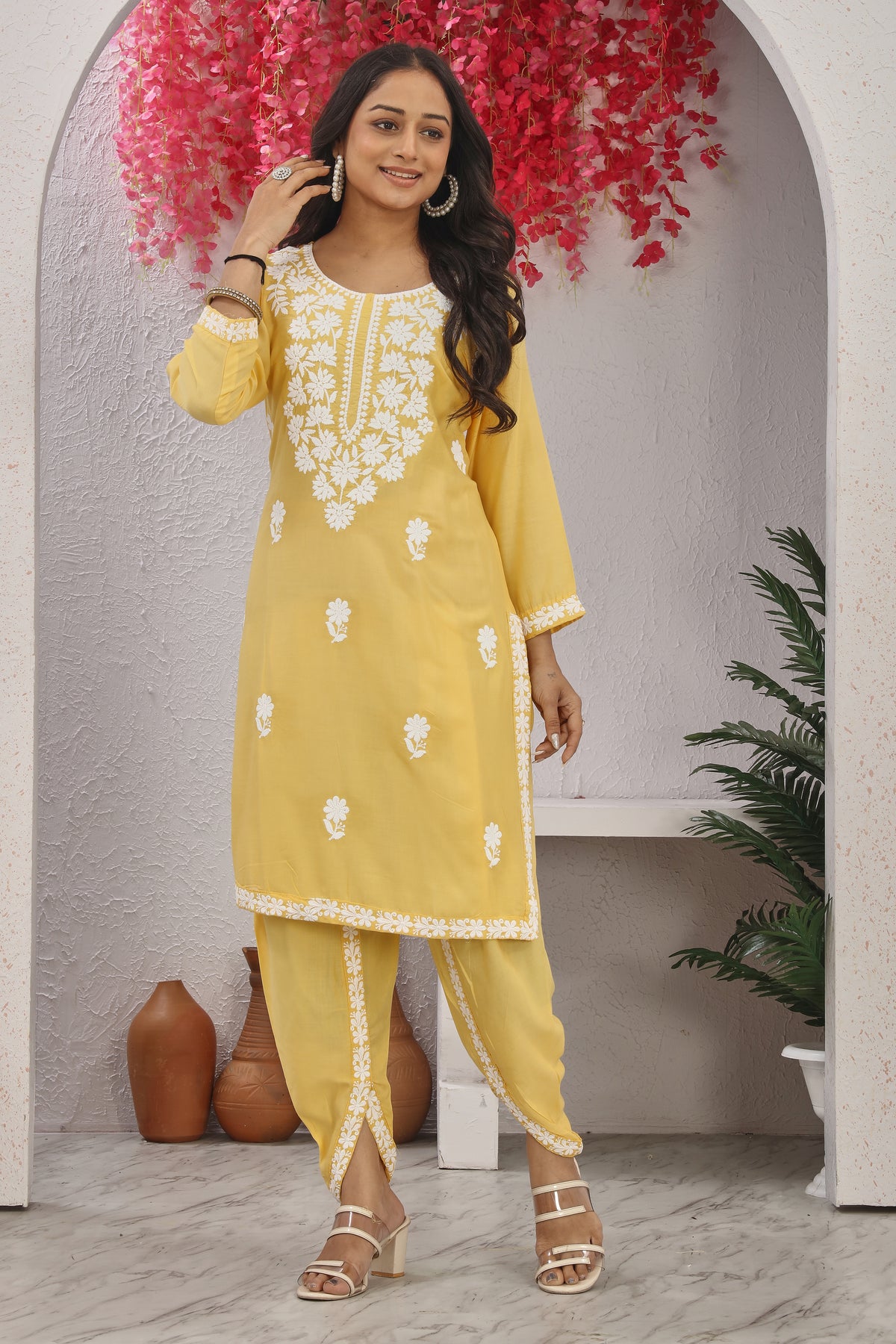 VISCOSE MODAL MUSLINE KURTI SET (9907)