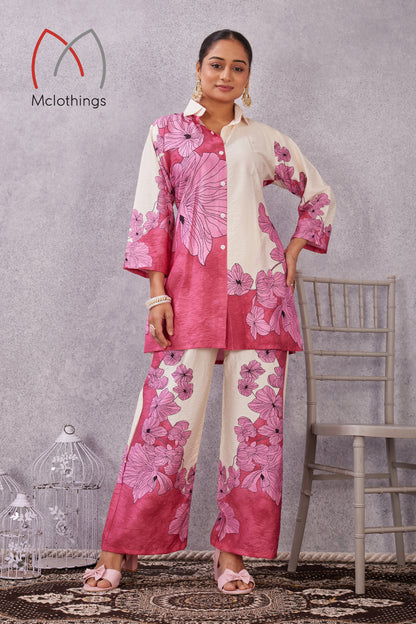 NYLON VISCOSE CO-ORD SET(2881)