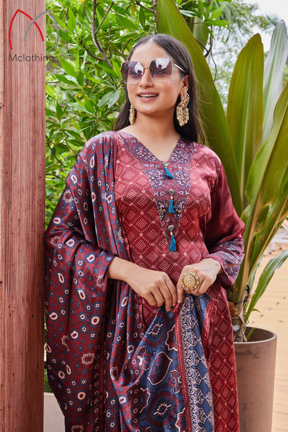 AJRAK PRINT KURTI SET (2659)