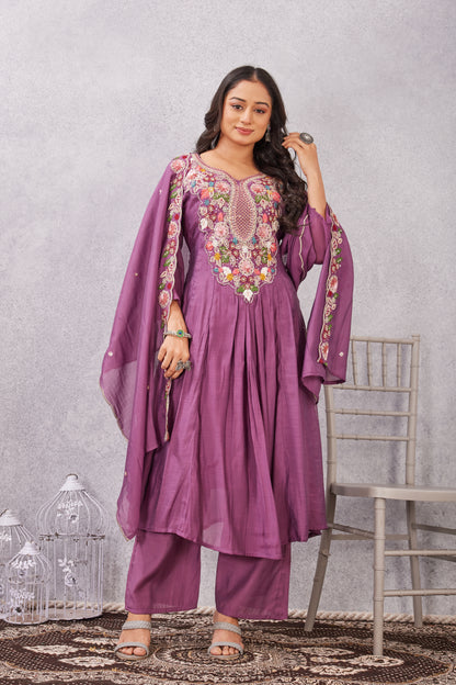 MULL CHANDERI KURTI SET (2921-B)