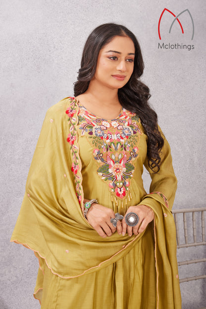 MULL CHANDERI KURTI SET (2932)
