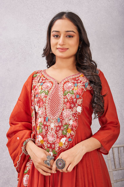 MULL CHANDERI KURTI SET (2921-B)