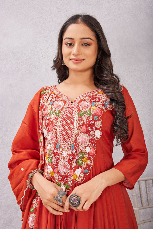 MULL CHANDERI KURTI SET (2921-B)