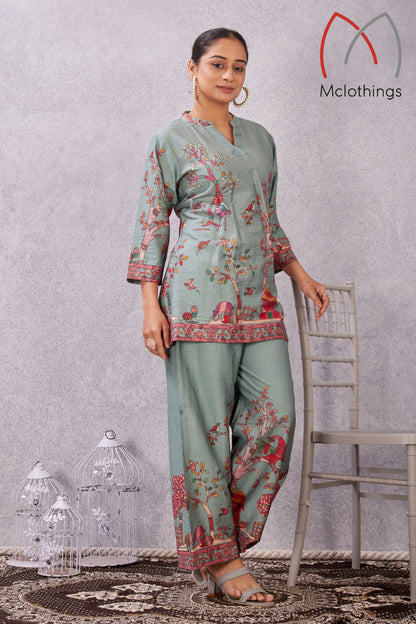 NYLON  VISCOSE CO-ORD SET(2883)