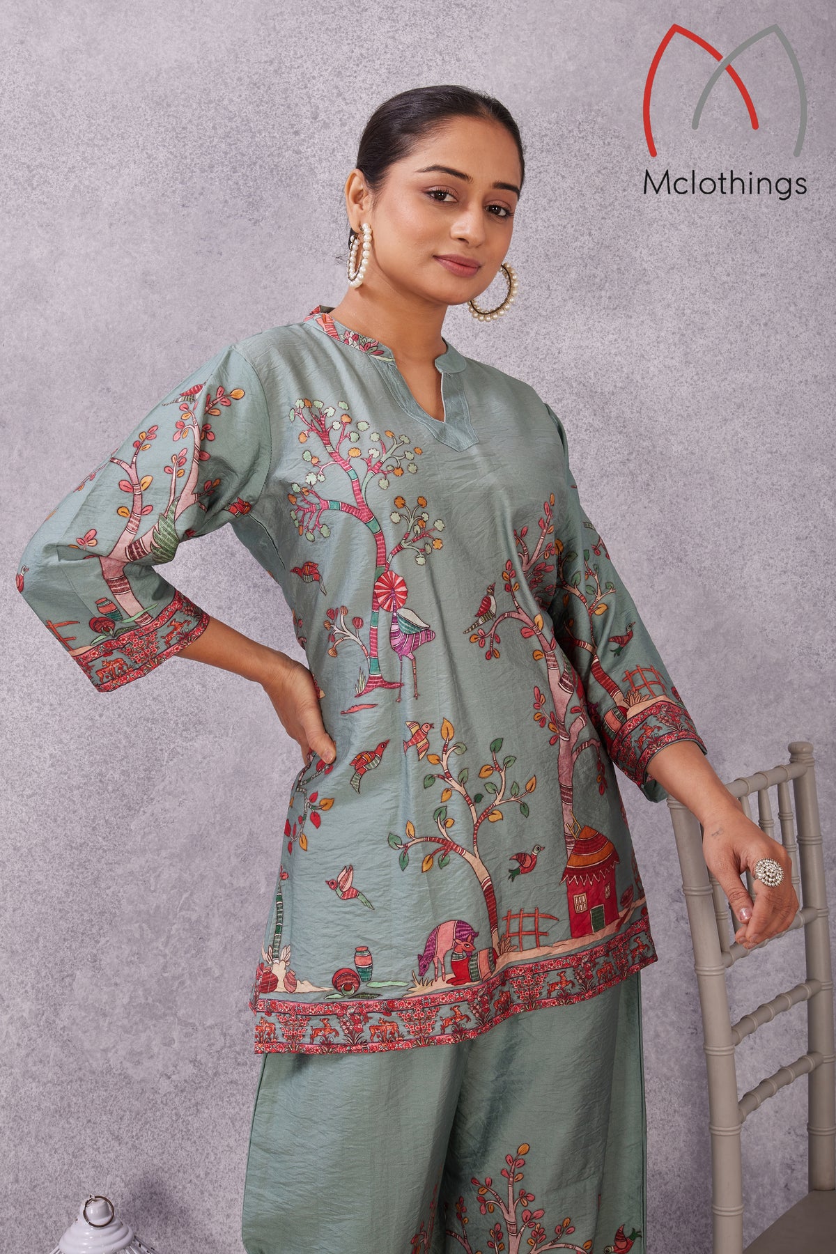 NYLON  VISCOSE CO-ORD SET(2883)
